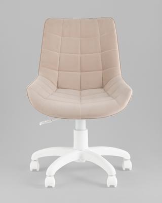 Офисное кресло TopChairs Кресло офисное Флекс велюр бежевый, пластик белый арт. УТ000043341