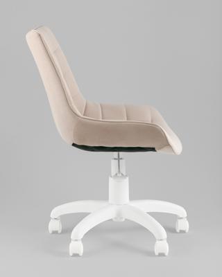Офисное кресло TopChairs Кресло офисное Флекс велюр бежевый, пластик белый арт. УТ000043341
