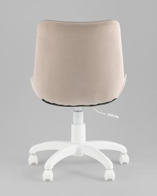 Офисное кресло TopChairs Кресло офисное Флекс велюр бежевый, пластик белый арт. УТ000043341