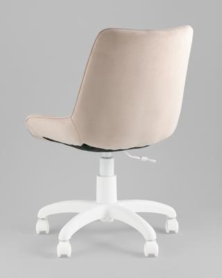 Офисное кресло TopChairs Кресло офисное Флекс велюр бежевый, пластик белый арт. УТ000043341