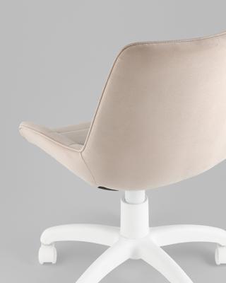Офисное кресло TopChairs Кресло офисное Флекс велюр бежевый, пластик белый арт. УТ000043341