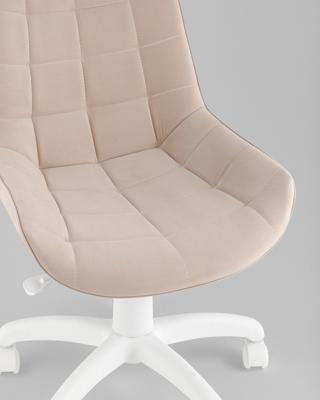 Офисное кресло TopChairs Кресло офисное Флекс велюр бежевый, пластик белый арт. УТ000043341