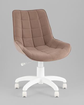 Офисное кресло TopChairs Кресло офисное Флекс велюр мокка пластик белый арт. УТ000043459
