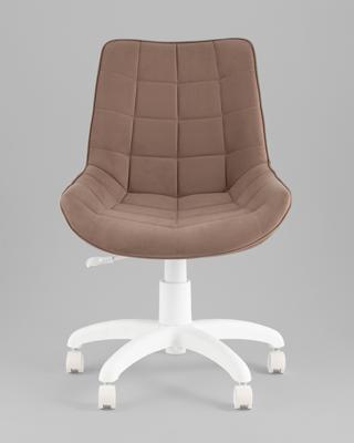 Офисное кресло TopChairs Кресло офисное Флекс велюр мокка пластик белый арт. УТ000043459