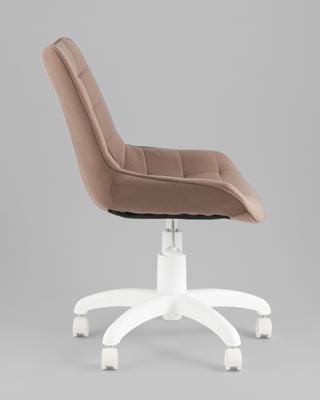 Офисное кресло TopChairs Кресло офисное Флекс велюр мокка пластик белый арт. УТ000043459