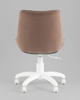 Офисное кресло TopChairs Кресло офисное Флекс велюр мокка пластик белый арт. УТ000043459