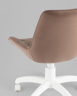 Офисное кресло TopChairs Кресло офисное Флекс велюр мокка пластик белый арт. УТ000043459
