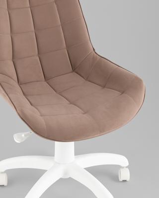 Офисное кресло TopChairs Кресло офисное Флекс велюр мокка пластик белый арт. УТ000043459