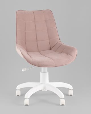 Офисное кресло TopChairs Кресло офисное Флекс велюр пыльно-розовый, пластик белый арт. УТ000043343