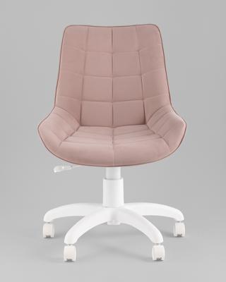 Офисное кресло TopChairs Кресло офисное Флекс велюр пыльно-розовый, пластик белый арт. УТ000043343