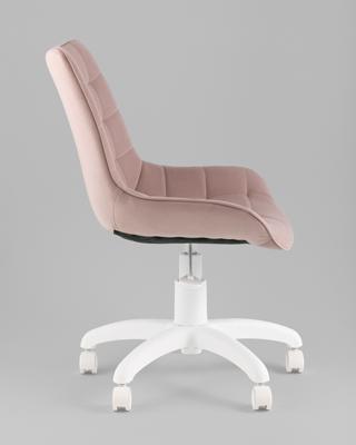 Офисное кресло TopChairs Кресло офисное Флекс велюр пыльно-розовый, пластик белый арт. УТ000043343
