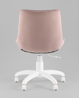 Офисное кресло TopChairs Кресло офисное Флекс велюр пыльно-розовый, пластик белый арт. УТ000043343