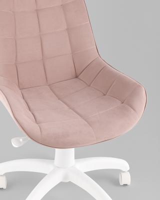 Офисное кресло TopChairs Кресло офисное Флекс велюр пыльно-розовый, пластик белый арт. УТ000043343