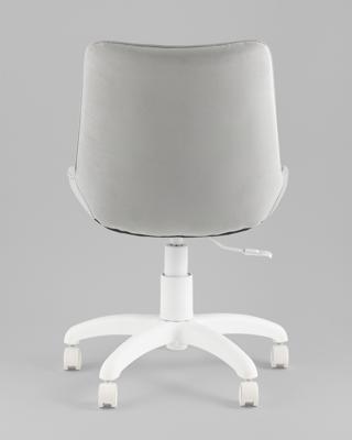Офисное кресло TopChairs Кресло офисное Флекс велюр светло-серый, пластик белый арт. УТ000043342