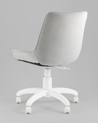 Офисное кресло TopChairs Кресло офисное Флекс велюр светло-серый, пластик белый арт. УТ000043342