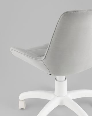 Офисное кресло TopChairs Кресло офисное Флекс велюр светло-серый, пластик белый арт. УТ000043342
