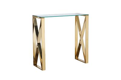 Мебель Garda Decor 47ED-CST008/80GOLD Консоль прозр.стекло/золото 80*30*78см арт. 47ED-CST008/80GOLD