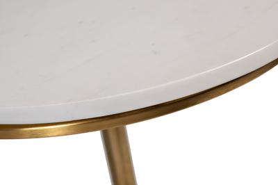 Стол журнальный Garda Decor 76AR-07000 Стол журнальный мрамор белый d50*58см арт. 76AR-07000