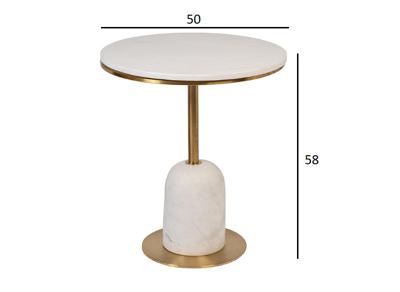 Стол журнальный Garda Decor 76AR-07000 Стол журнальный мрамор белый d50*58см арт. 76AR-07000