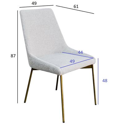 Мебель Garda Decor 163YH-06963 Стул обеденный белый+бронза 49*61*87см арт. 163YH-06963