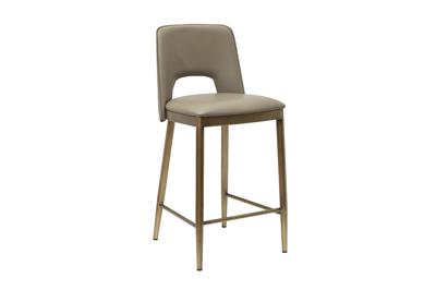 Мебель Garda Decor 163YH-16574 Стул барный экокожа бежевый+бронза 43*46*93см арт. 163YH-16574