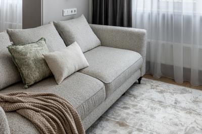 Диван Garda Decor Диван Сорренто(Sorrento)(K)/BD 230M трехм.раск c кантом,рогожка св.беж Santo1902-SECRU+Nev83 арт. 187BD-SORRENTO(K)-230M-3K-Santo1902-SECRU+Nev83