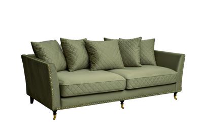 Диван Garda Decor Диван Сорренто(Sorrento)/BD 220 трехмест., велюр оливковый Colt1002-OLIV 220*101*88см арт. 187BD-SORRENTO-220-Colt1002