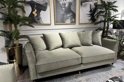 Диван Garda Decor Диван Сорренто(Sorrento)/BD 220 трехмест., велюр оливковый Colt1002-OLIV 220*101*88см арт. 187BD-SORRENTO-220-Colt1002