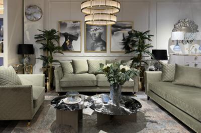 Диван Garda Decor Диван Сорренто(Sorrento)/BD 220 трехмест., велюр оливковый Colt1002-OLIV 220*101*88см арт. 187BD-SORRENTO-220-Colt1002