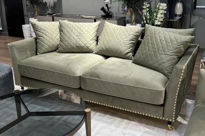 Диван Garda Decor Диван Сорренто(Sorrento)/BD 220 трехмест., велюр оливковый Colt1002-OLIV 220*101*88см арт. 187BD-SORRENTO-220-Colt1002