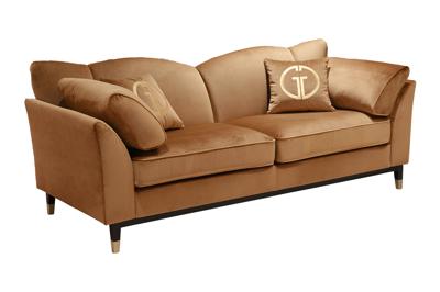 Диван Garda Decor Диван Сиена(Siena)/BD трехм.без мех.,велюр коричневый Colt004 228*92*92см арт. 187BD-SIENA-2K-Colt004
