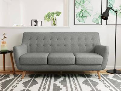 Диван Bradexhome Диван Picasso трехместный серый, вельвет арт. FR 0366