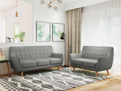 Диван Bradexhome Диван Picasso трехместный серый, вельвет арт. FR 0366