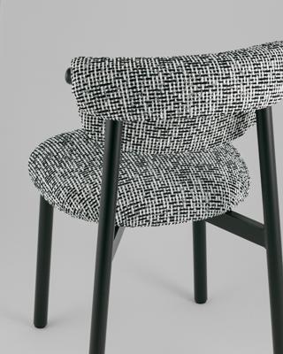 Стул Stool Group Стул обеденный Брэнан черно-белый черные ножки арт. УТ000042876