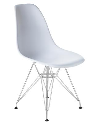 Стул DOBRIN Стул обеденный DOBRIN DSR, ножки хром, цвет белый (W-02) арт. LMZL-PP638A_CH-M_P-W-02