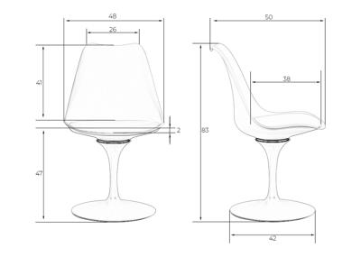Стул DOBRIN Стул обеденный DOBRIN TULIP, белое основание, цвет белый (W-02) арт. LMZL-PP635E_W-M_P-W-02