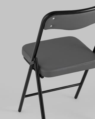 Стул Stool Group Стул складной Джонни иск.кожа серый, каркас черный матовый арт. УТ000043449