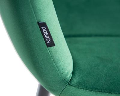 Стул DOBRIN Набор 4 шт Стул обеденный DOBRIN CHILLY, Темно-зеленый Holland 30, основание черное арт. A_005-N_B-M_V-Holland-30