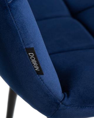 Стул DOBRIN Набор 4 шт Стул обеденный DOBRIN CHILLY, Темно-синий Holland 60, основание черное арт. A_005-N_B-M_V-Holland-60