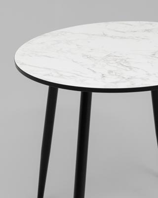 Стол Stool Group Стол Люма 80х80х75 см белый мрамор основание металл черный арт. УТ000043115