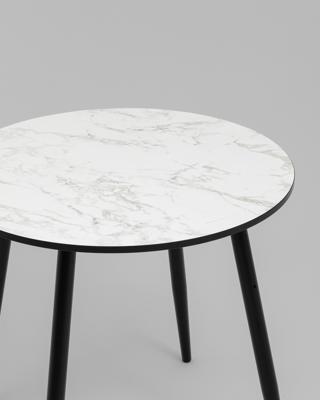 Стол Stool Group Стол Люма 80х80х75 см белый мрамор основание металл черный арт. УТ000043115