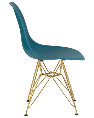 Стул DOBRIN Набор 4 шт Стул обеденный DOBRIN DSR, ножки золотые, цвет морской волны (G-05) арт. LMZL-PP638A-N_G-M_P-G-05