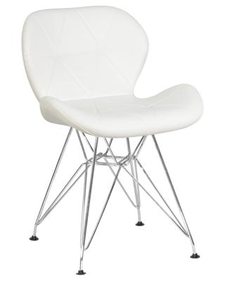Стул DOBRIN Набор 4 шт Стул обеденный DOBRIN BUTTERFLY CHROME, ножки хром, цвет белый арт. LMZL-302A-N_CH-M_EL-white