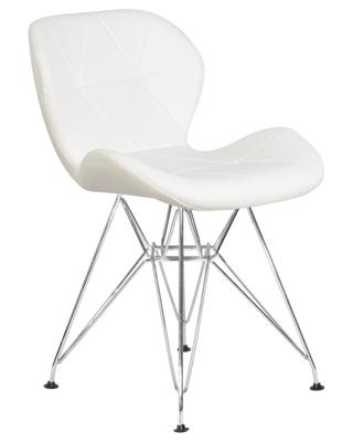 Стул DOBRIN Набор 4 шт Стул обеденный DOBRIN BUTTERFLY CHROME, ножки хром, цвет белый арт. LMZL-302A-N_CH-M_EL-white