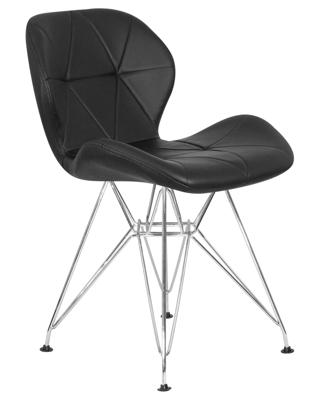 Стул DOBRIN Набор 4 шт Стул обеденный DOBRIN BUTTERFLY CHROME, ножки хром, цвет чёрный арт. LMZL-302A-N_CH-M_EL-black