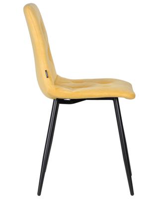 Стул DOBRIN Набор 4 шт Стул обеденный DOBRIN CHILLY ROMBO, Горчичный Simple 15, основание черное арт. A006-N_B-M_V-Simple-15