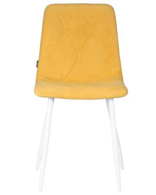 Стул DOBRIN Набор 4 шт Стул обеденный DOBRIN CHILLY ROMBO, Горчичный Simple 15, основание белый арт. A006-N_W-M_V-Simple-15