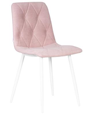 Стул DOBRIN Набор 4 шт Стул обеденный DOBRIN CHILLY ROMBO, Розовый Simple 03, основание белый арт. A006-N_W-M_V-Simple-03