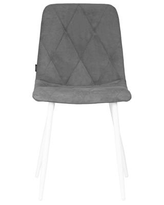 Стул DOBRIN Набор 4 шт Стул обеденный DOBRIN CHILLY ROMBO, Серый Simple 33, основание белый арт. A006-N_W-M_V-Simple-33