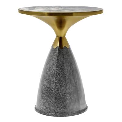 Стол Bradexhome Кофейный столик Secret диам.40см x 54см, серый мрамор, металл, керамика арт. FR 1037
